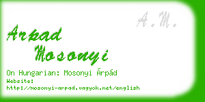arpad mosonyi business card